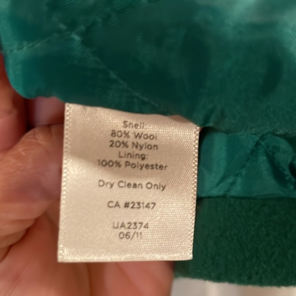 Talbots Green Wool Jacket PeaCoat - Picture 13 of 13